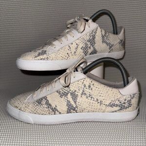 Cole Haan Snakeskin Print Beige Leather Lace Up Sneakers Shoes Women's Size 7.5B